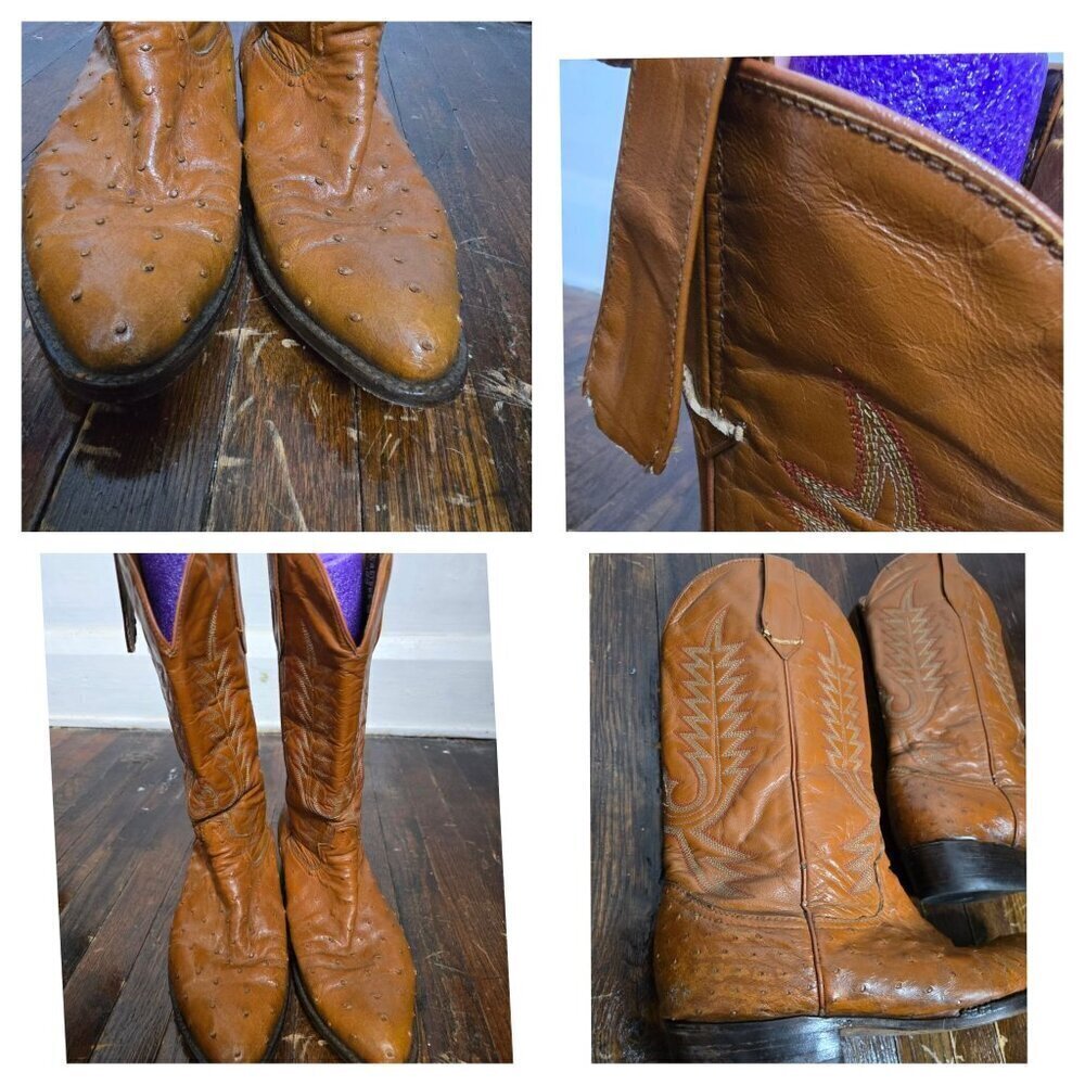Vintage Botas Calibre Light Brown Cowboy Boots - Picture 2 of 16